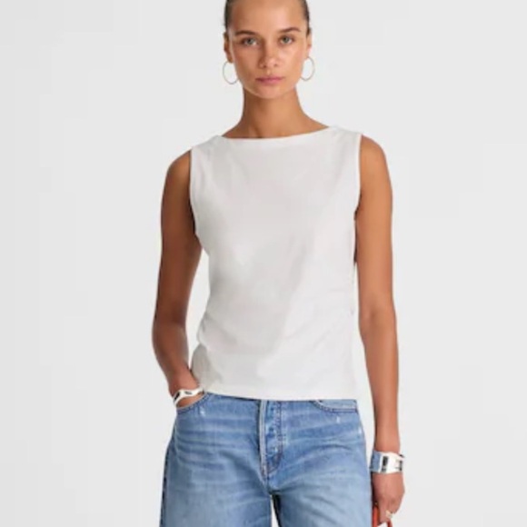 Madewell Cinched Crewneck Tank white - Picture 2 of 5